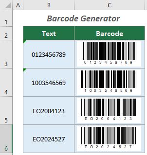 Image result for Code Barre Excel