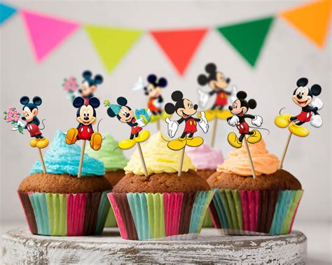 Mickey Mouse Theme Customized Cup Cake Topper | Party Supplies India