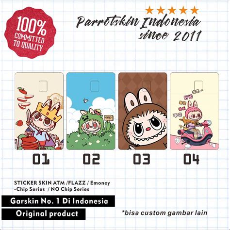Jual Sticker Skin Card ATM emoney Flazz jaklingko dll Labubu bisa custom | Shopee Indonesia
