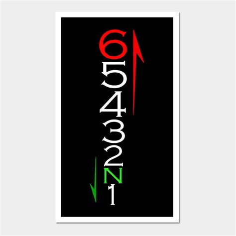 Cool 1 N 2 3 4 5 6 One Down Five Up Motorcycle Gear Wall Art Print