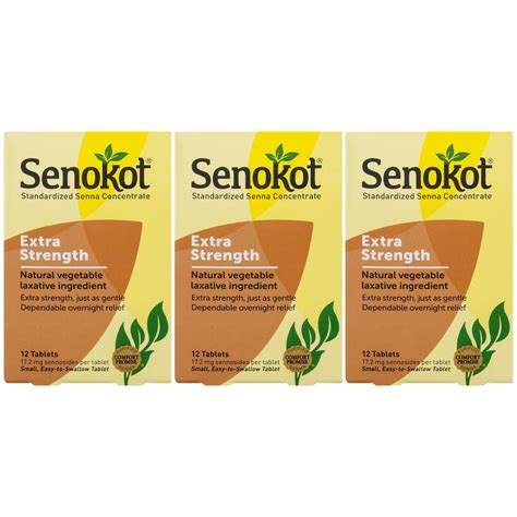Senokot Extra Strength Natural Vegetable Laxative - 36 Count Pack for ...