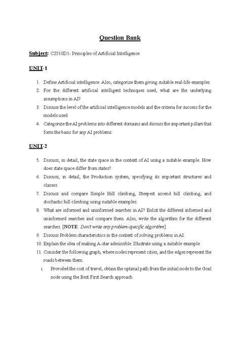 Question Bank PAI - it's and QB of PAI - Question Bank Subject: C2510D1 ...