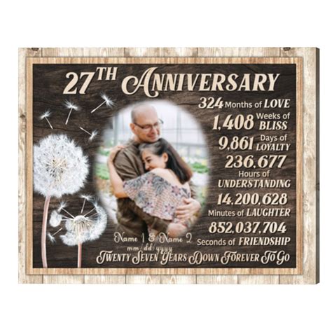 Personalized 27th Anniversary Gift, 27 Year Anniversary Gift For ...