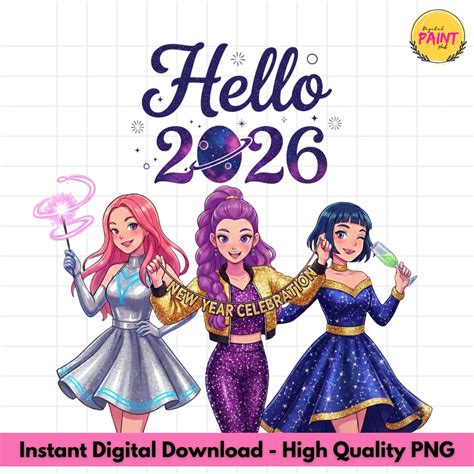 Buy Huntrix Happy New Year 2026 PNG | Kpop Demon Hunters New Year PNG ...