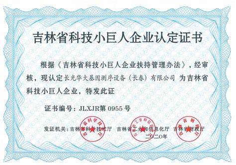 长光华大荣获吉林省科技小巨人认定----中国科学院长春光学精密机械与物理研究所