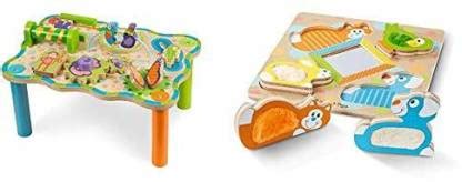 MELISSA & DOUG Jungle Activity Table & First Play Touch & Feel Puzzle ...