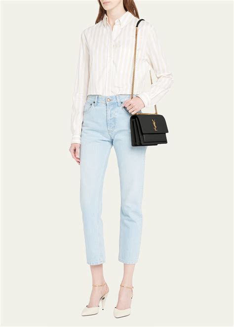 Saint Laurent Sunset Medium YSL Crossbody Bag in Smooth Leather ...