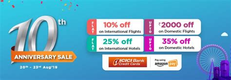 GOIBIBO 10th Anniversary Sale-: Upto Rs 1,500 Off Code on Domestic ...