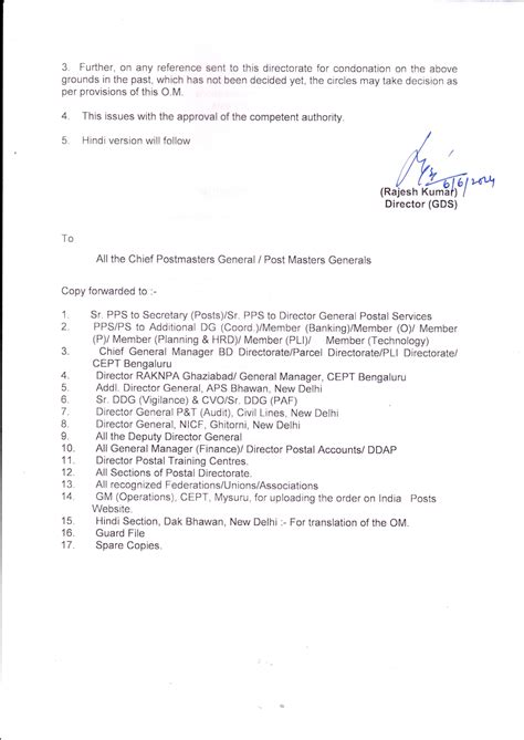 Condonation of period of irregular retention beyond 65years of GDS