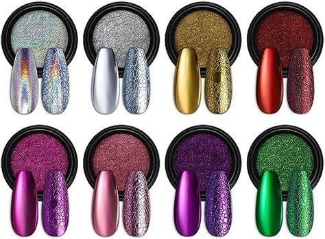 NAILWIND Colors Chrome Nail Powder Set, Reflective Glitter Metallic ...