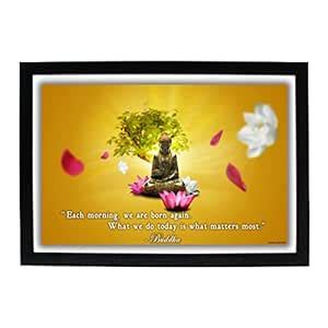 God Gautama Buddha HD Photo Frame with quote "Each morning, we are born ...