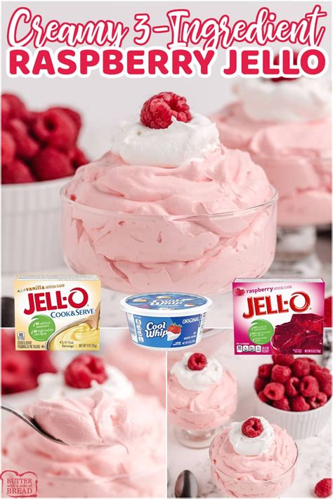Creamy Raspberry Jello made with just 3 ingredients! Easy Jello recipe ...
