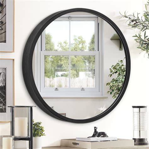 Black Round Mirror