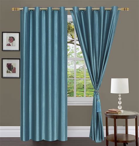 Buy Homebird Solid Turquoise Door Curtain 4x5 feet 121x152 cm made with ...