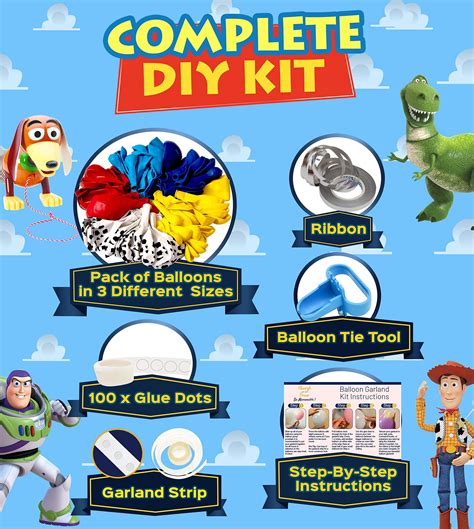 115pcs, 3 Sizes - Toy Story Balloon Garland Kit & Arch for Toy Story ...