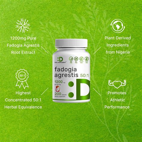 Buy Fadogia Agrestis Extract 1200mg Per Serving, 200 Capsules - Third ...
