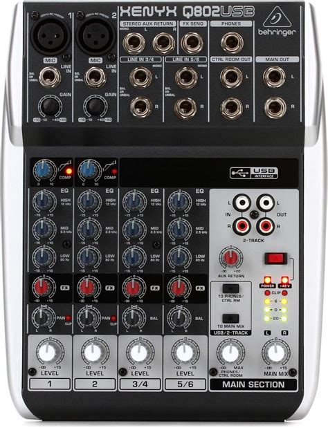 Behringer XENYX Q802USB 8 Input Mixer with Mic India | Ubuy