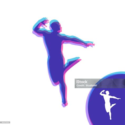 Silhouette Eines Tänzers Turnerin Der Mensch Ist Posing Und Dancing ...