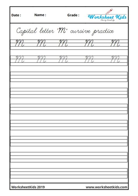 Capital Cursive Writing: Free A-Z Letters Practice for 5th Grade