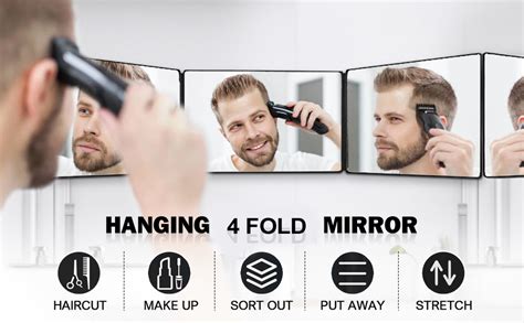 Kabello Self Hair Cut Height Adjustable Mirror See Back of Head Easily ...