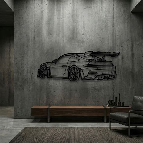 Porsche 911 (992) GT3 RS Back Angle Metal Wall Art – DopeCars