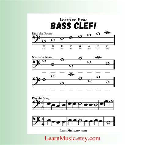 Image result for Bass Clef Reading Exercises