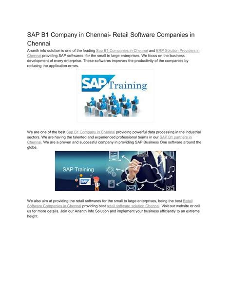 PPT - SAP B1 Company in Chennai- Retail Software Companies in Chennai ...