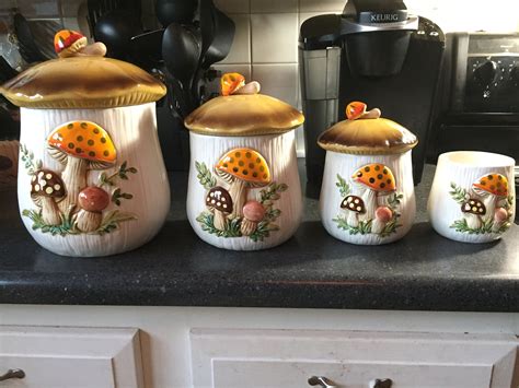 Home & Living Mushroom Kitchen Decoration Vintage Kitchen Canisters ...