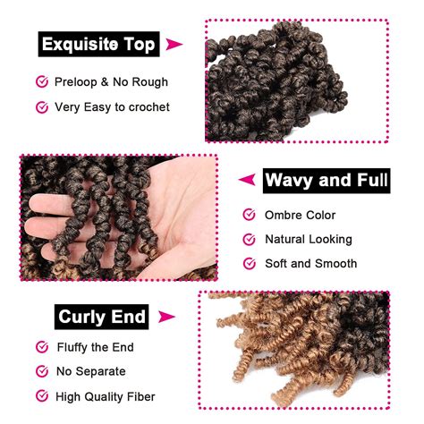 Buy 3 Packs Pre-twisted Spring Twist Crochet Hair 10 Inch Short Curly ...