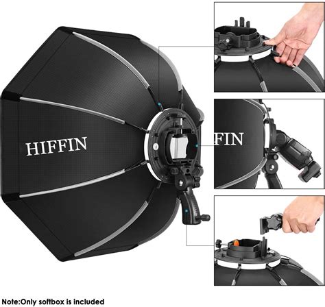 HIFFIN® 65cm Flash Speedlite Softbox Portable Outdoor Octagon Umbrella