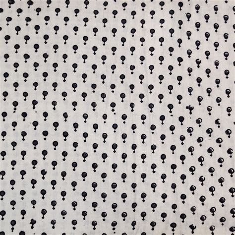Pure Cotton Ajrak Cream With Grey Black Very Tiny Motifs Hand Block Pr ...