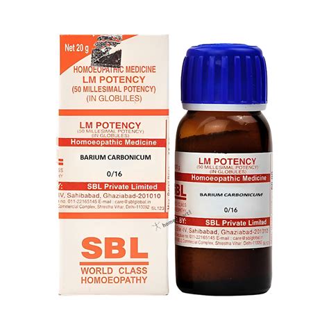 Homeopathy Barium carbonicum (Baryta carbonica) LM Potency Dilution ...