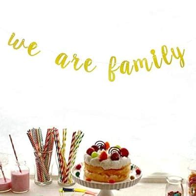 Gold Glitter We are Family Banner, Family Reunion | Ubuy India
