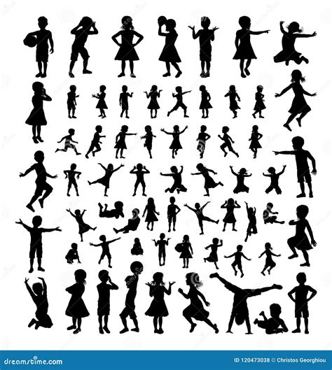Children Playing Silhouette