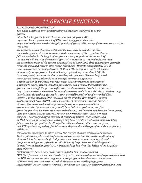 11 Genome Function - my documents will help you ace your exams and ...