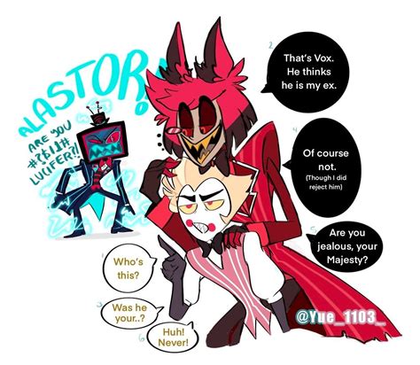 (20) ユエ l Yue🍬🍭🍫 on X: "Vox is jealous of Alastor & Lucifer relationship 📺🔥 Not that they care ...