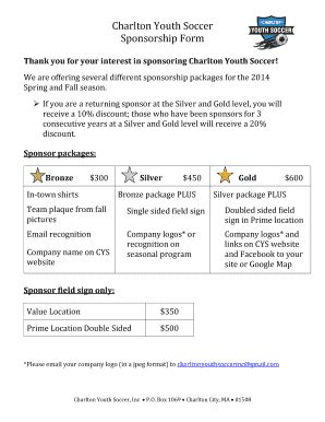 Fillable Online charlton youth soccer Fax Email Print - pdfFiller
