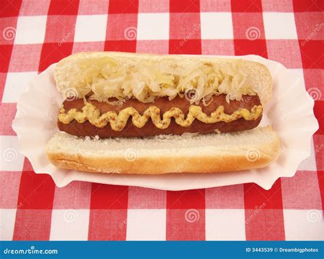 Bratwurst with Sauerkraut stock image. Image of lunch - 3443539