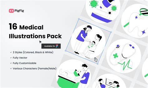 16 Medical Illustrations Pack | Figma