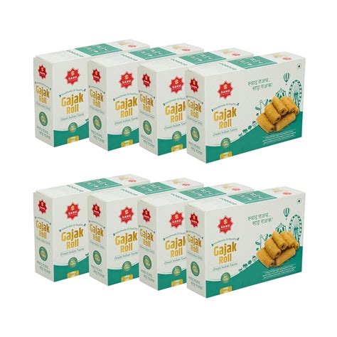SAHU GAJAK BHANDAR Crispy Gajjak Roll 2800 Gm (Pack of 8 Boxes Each 350 ...