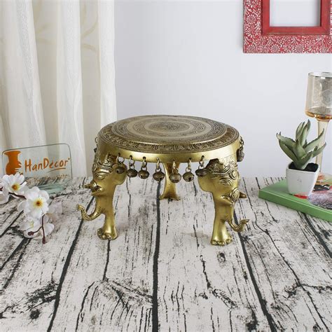 Buy Two Moustaches Chowki with Elephant Pillars and Bells - Antique ...