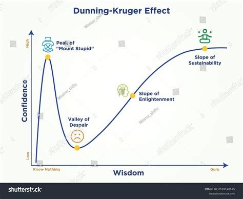 Dunning Kruger Effect Curve Cognitive Bias Stock Vector (Royalty Free ...