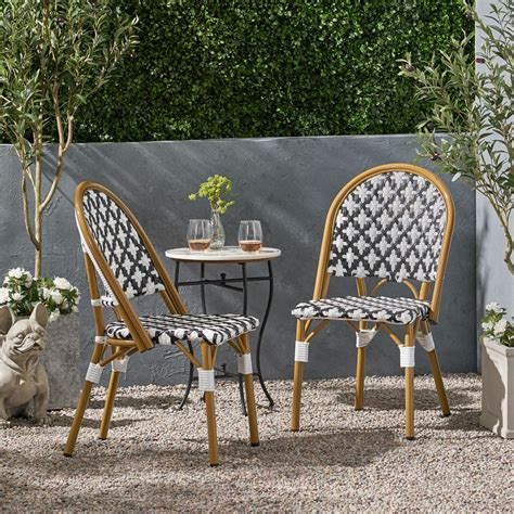 Remi Faux Bamboo/ Faux Rattan Outdoor French Bistro Chairs (Set of 4 ...