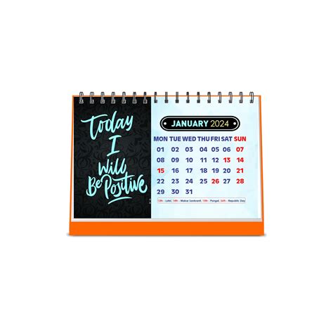 ESCAPER Today I Will Be Positive Motivational Desk Calendar 2024 with ...