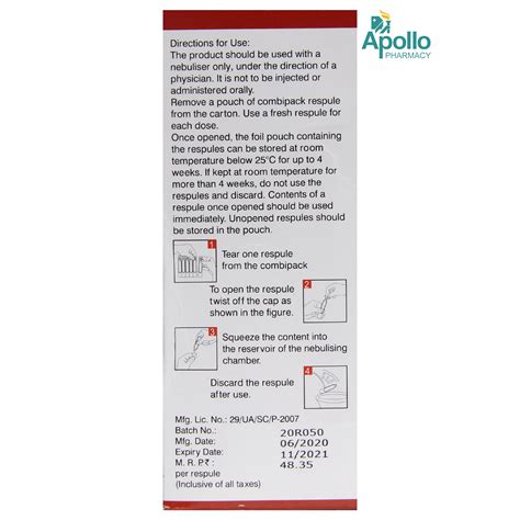 Budamate Neb 0.5 mg Respules 7x2 ml Price, Uses, Side Effects ...