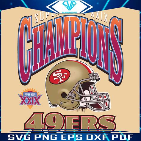 Vintage 49ers Super Bowl Xxix Champs Football Helmet Png