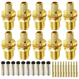 Buy RP SMA Female Plug Crimp Connector TUOLNK RP-SMA Female Nut ...