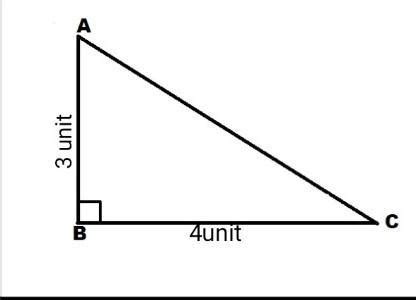 in a right angled triangle AB=3 unit,BC=4unit then AC=? - Brainly.in