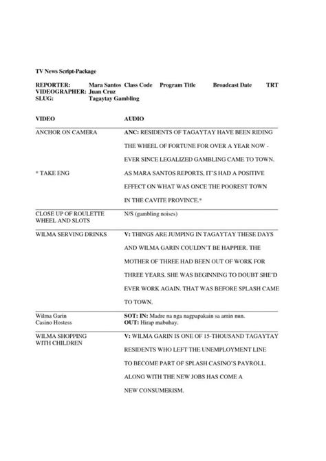 Image result for News Program Script