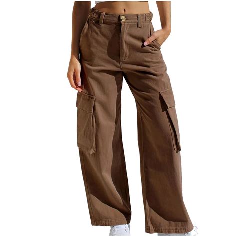 Oalirro Fashion Cargo Pants Women Womens Jeans Stretchy Straight Leg ...